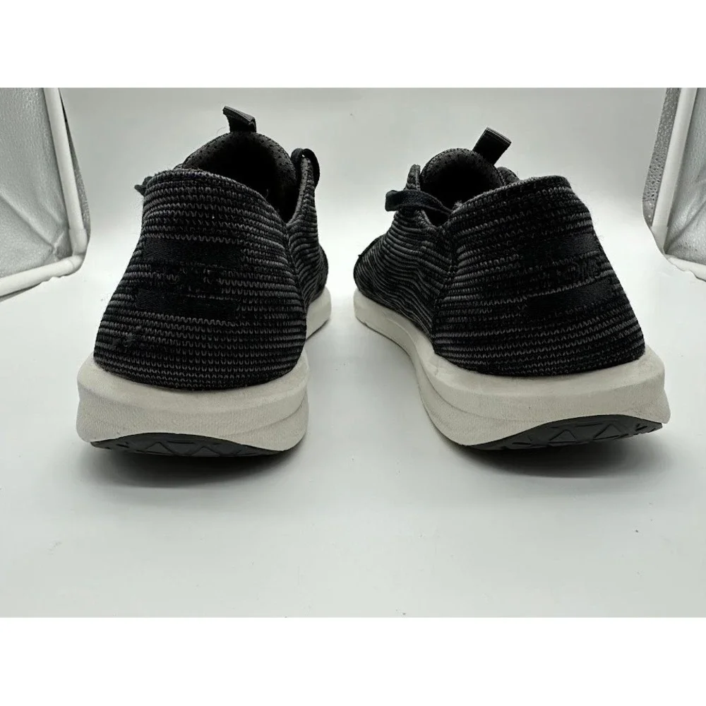 TOMS Del Rey Mens Sneakers Black Grey Space Dye Knit Lace Up Shoes Size 9